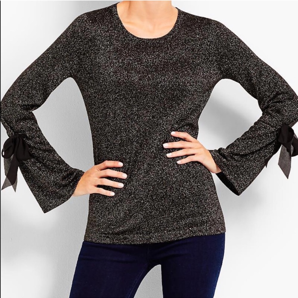 Talbots Metallic Knit Wool Blend Sweater Size 2X EUC